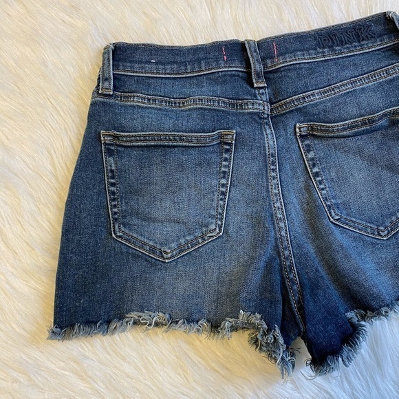 PINK Victoria’s‎ Secret Shorts Womens Size 4 Blue Denim Ripped Jeans - Picture 8 of 8
